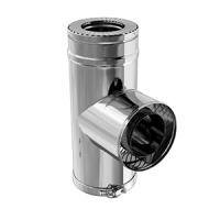 DW T-stuk 80/130mm⌀ zwart