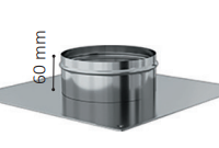 Topplaat RVS 350x350 60mm hoog flex 100mm