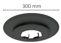 300mm ronde plafondplaat zwart flex 100mm