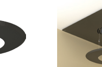 Rozet voor vierkant Plafondplaat zwart flex 100mm